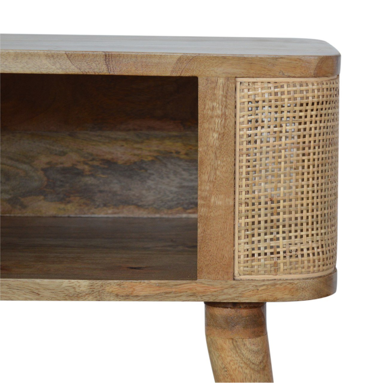 Woven Open Slot Bedside Table
