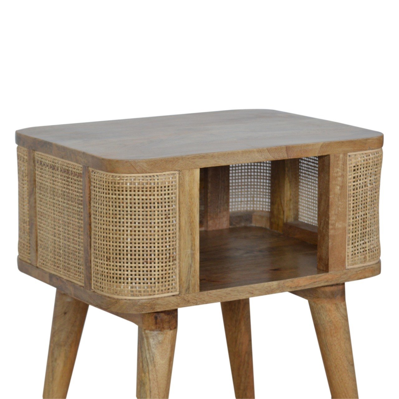 Woven Open Slot Bedside Table