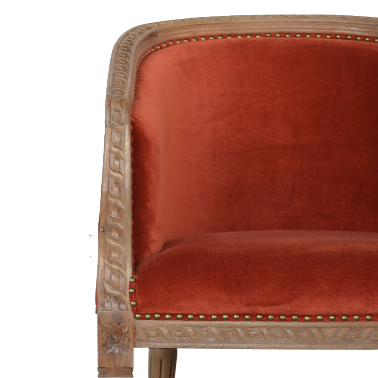 Brick Red Velvet Occasional Chair