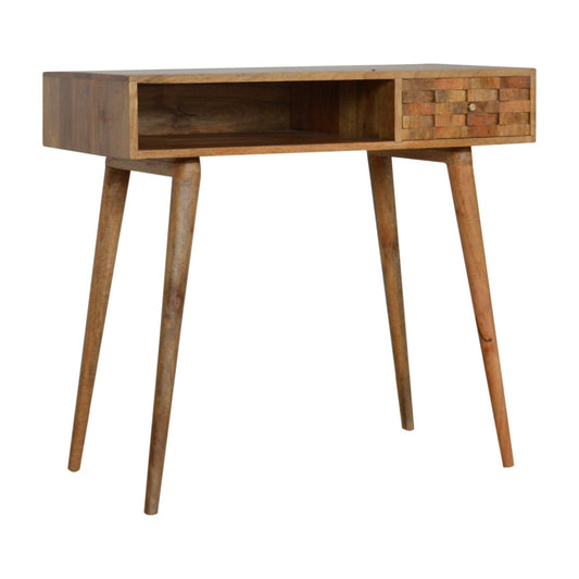 Tile Carved Writing Desk with Open Slot